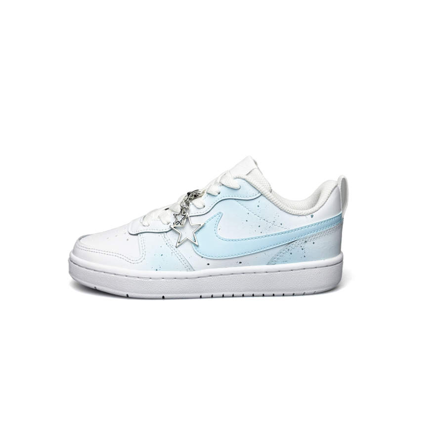 Nike Nike Court Borough Leather Low top Kids' Skateboarding Shoes Light Blue Teenagers