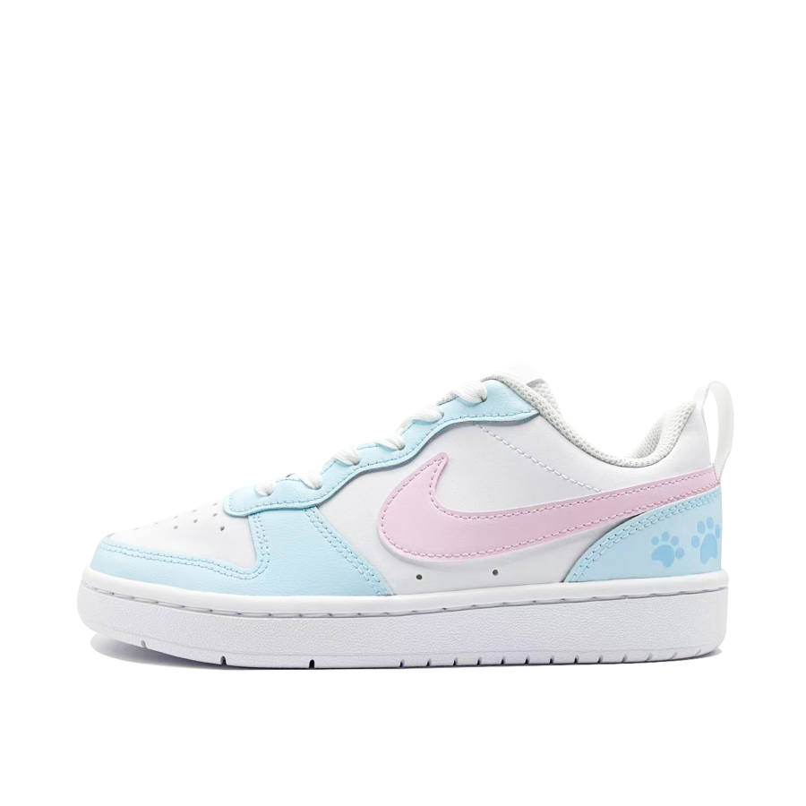 Nike Nike Court Borough Pink Hook Slip Resistant Cushioning Abrasion Resistant Low top Skateboard Shoes Blue/Pink Kids'