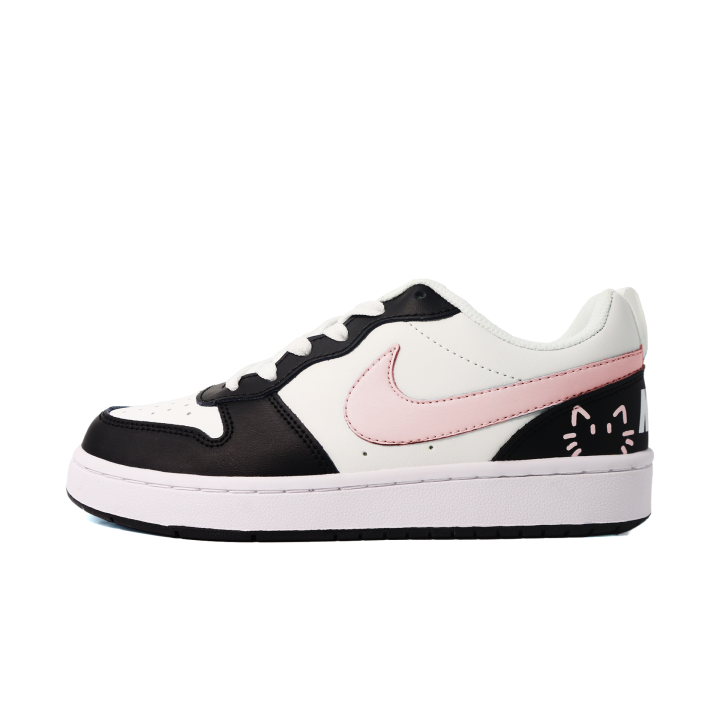 Nike Nike Court Borough Pink Cat Synthetic Leather Slip Resistant Abrasion Resistant Slip Resistant Abrasion Resistant