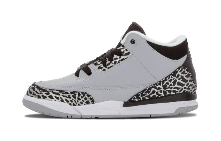 Jordan Jordan Air Jordan 3 Retro 'Wolf Grey' Mid top Children's Basketball Shoes Gray Black Children Aged 3 7 Years Old