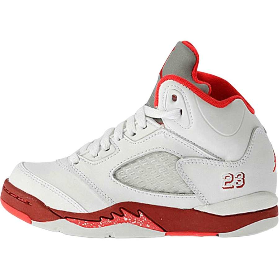 Jordan Jordan Air Jordan 5 Mid top Children's Basketball Shoes White Children Aged 3 7 Years Old