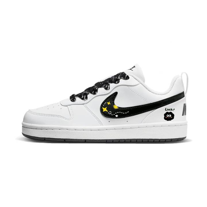 Nike Nike Court Borough Coal Ball Star Abrasion Resistant Abrasion Resistant Low top Kids' Skateboarding Shoes Black White