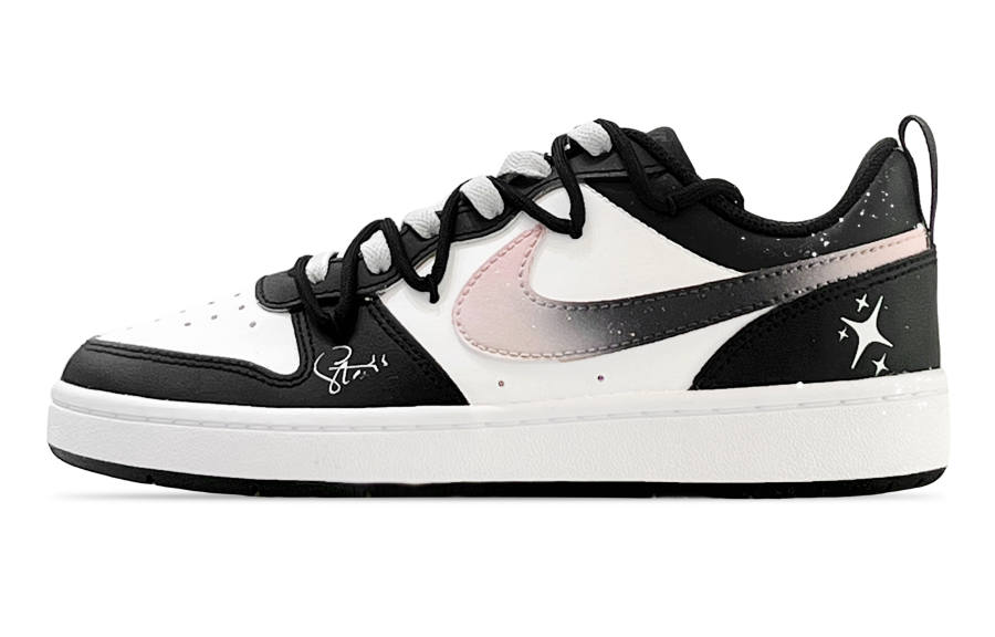 Nike Nike Court Borough Low 2 Leather Slip Resistant Quick Dry Low top Kids' Skateboarding Shoes Black Teenagers
