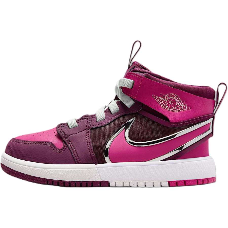 Jordan Jordan 1 Slip Resistant Abrasion Resistant Mid top Kids' Skateboarding Shoes Purple Children Aged 3 7 Years Old