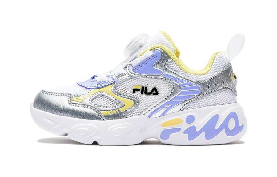 FILA KIDS PALETTE Low top Breathable Low top Kids Lifestyle Shoes Silver White Blue Yellow