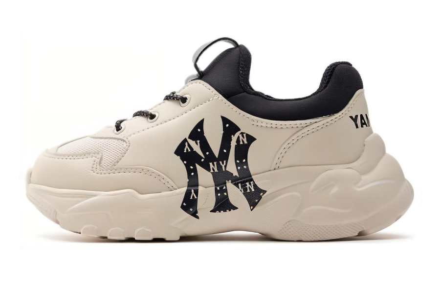 MLB Chunky Flex Diamond Monogram NY Comfortable Cushioning, Wear Resistant Low top Kids Lifestyle Shoes Ivory White