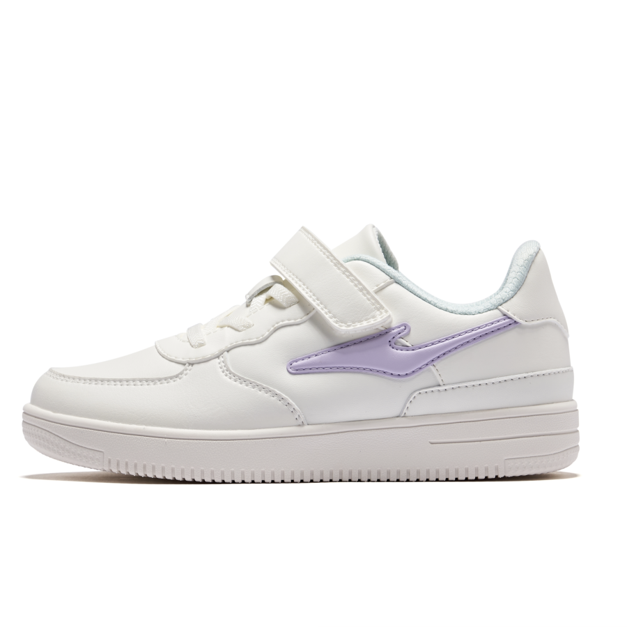 ERKE KIDS Synthetic Leather Low top Skateboard Shoes White Purple Kids'