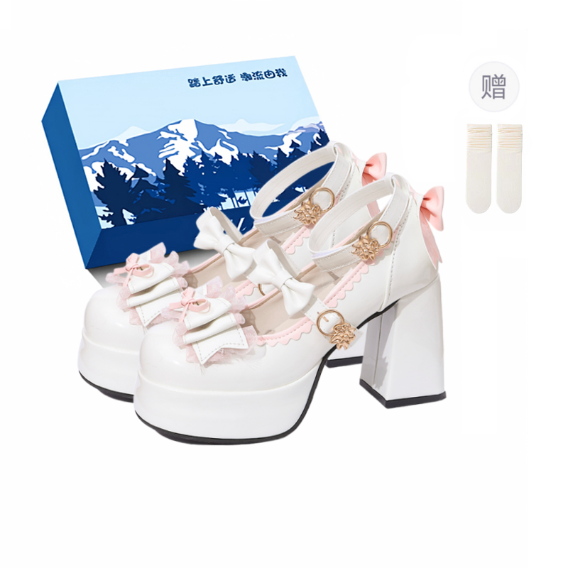 XIAOLUMILI Chunky Heel Mary Jane Shoes Women's
