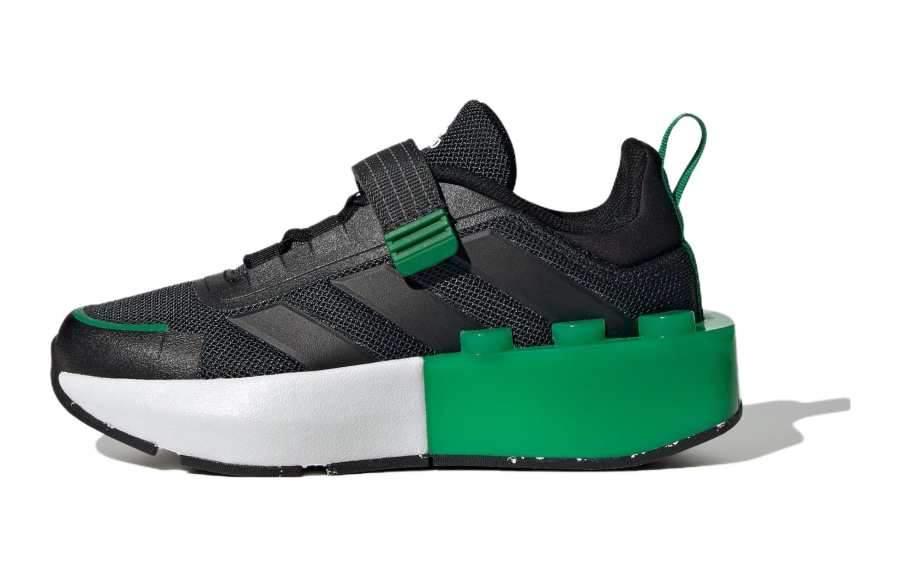 Adidas LEGO x Adidas Tech Rnr Fabric Comfortable Abrasion Resistant Low top Kids Lifestyle Shoes Black Green Kids'