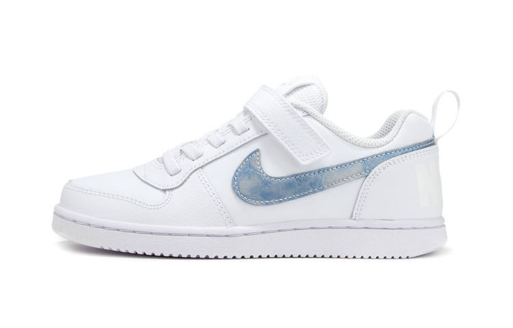 Nike Nike Court Borough Low Hook and loop Low top Skateboard Shoes White Blue Children Aged 3 7 Years Old