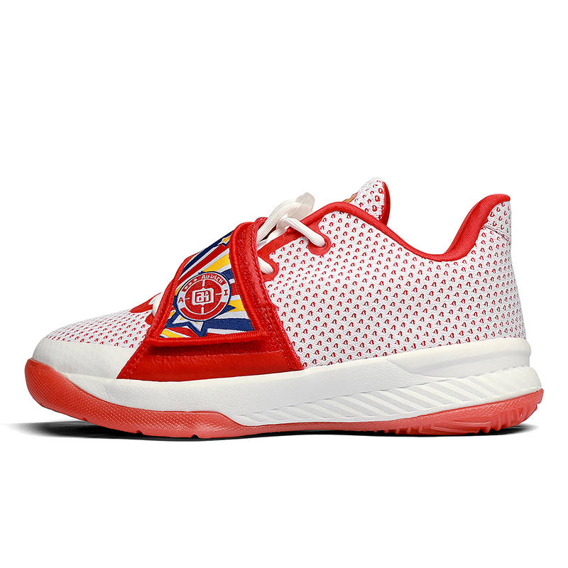 IVERSON Breathable Support Lightweight Breathable Support Lightweight Low top Children's Basketball Shoes White Red