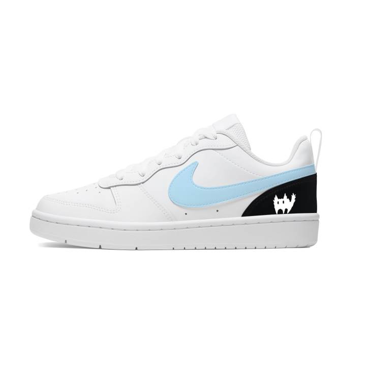 Nike Nike Court Borough Blue Kitten Comfortable Slip Resistant Abrasion Resistant Low top Kids' Skateboarding Shoes