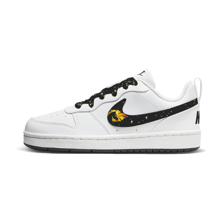Nike Nike Court Borough Gilded Star Low top Kids' Skateboarding Shoes Black White Teenagers