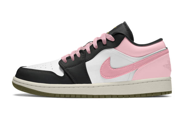 Jordan Jordan Air Jordan 1 Pink Ink Reflects White Synthetic Leather, Leather Slip Resistant Cushioning Abrasion Resistant