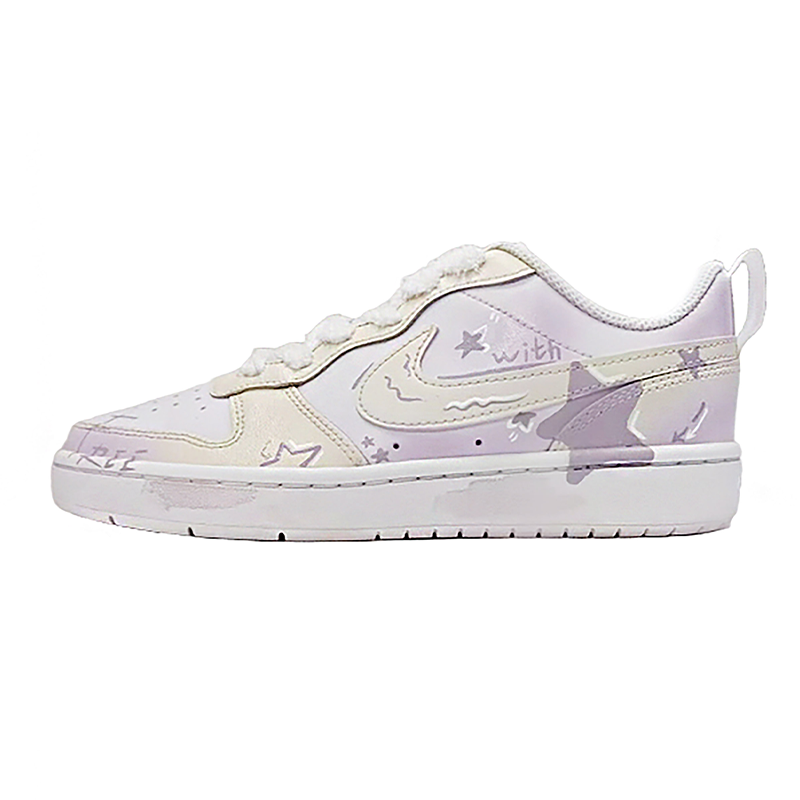 Nike Nike Court Borough WithFree Manufacturing Purple Starry Story Low top Kids' Skateboarding Shoes Light Purple Unisex