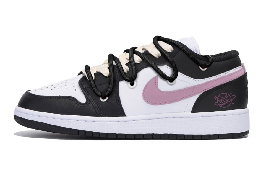 Jordan Jordan Air Jordan 1 Slip Resistant Low top Children's Basketball Shoes Black Teenagers