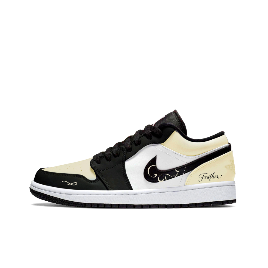 Jordan Jordan Air Jordan 1 Yue Hua Illusionary Feather Basketball Shoes Women's Moonlight Beige