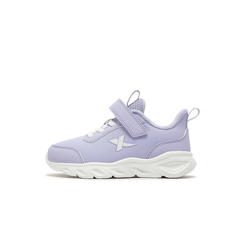 XTEP Slip Resistant Abrasion Resistant Slip Resistant Abrasion Resistant Children's Cotton Shoes Violet Blue Purple