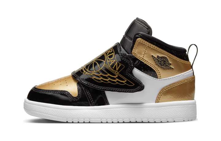 Jordan Jordan Sky Jordan 1 Mid Black Metallic Gold White PS