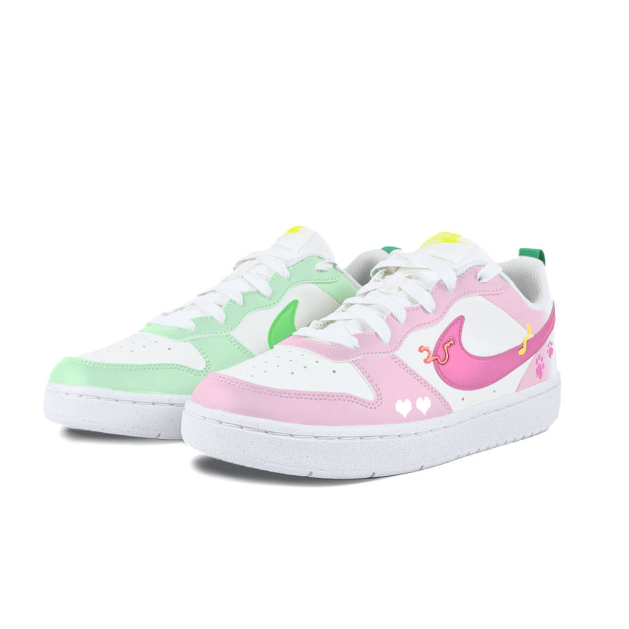 Nike Nike Court Borough Low Recraft Bg Slip Resistant Abrasion Resistant Low top Kids' Skateboarding Shoes Pink Green