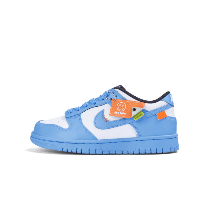 Nike Nike Dunk 'Black' Leather Cushioning Abrasion Resistant Lightweight Cushioning Skateboard Shoes Sky Blue Kids'