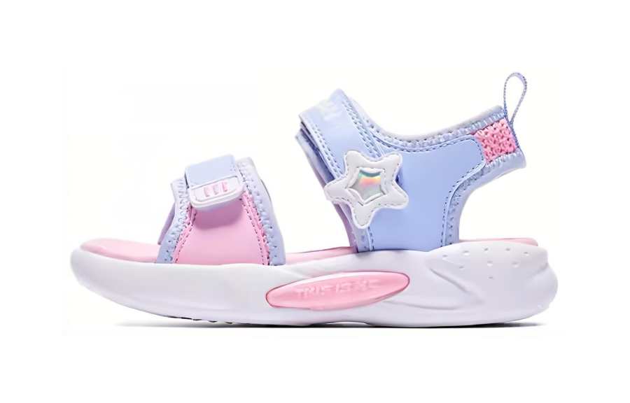 QIAODAN Cushioning Abrasion Resistant Cushioning, Wear Resistant Children's Sandals Blue Pink