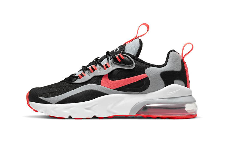 Nike Nike Air Max 270 RT Abrasion Resistant Cushioning Low top Running Shoes Black Red Gray Children Aged 3 7 Years Old