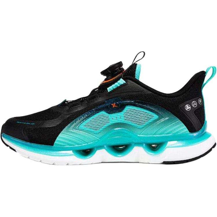 XTEP Cushioning Rotating 11.0 Star Rotating Versatile Low top Running Shoes Black Green Teenagers