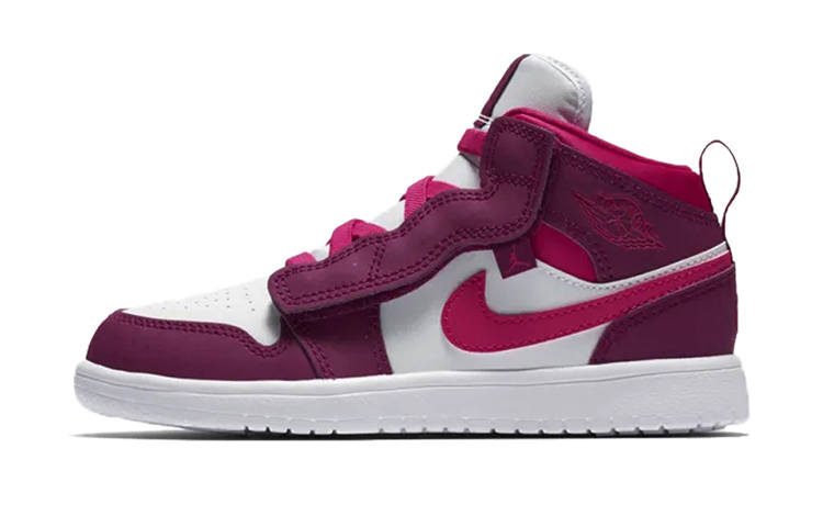Jordan Jordan Air Jordan 1 ALT Mid top Children's Basketball Shoes White Purple Children Aged 3 7 Years Old