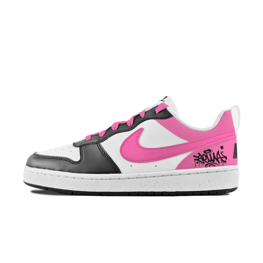 Nike Nike Court Borough Slip Resistant Abrasion Resistant Low top Kids' Skateboarding Shoes White Teenagers