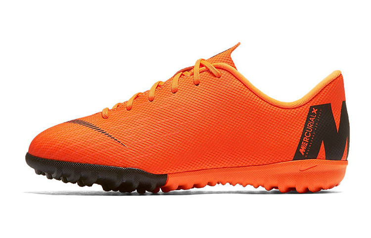 Nike Nike Mercurial Vapor 12 JR Academy Slip Resistant Cushioning Abrasion Resistant Low top Kids' Soccer Shoes Orange Kids'