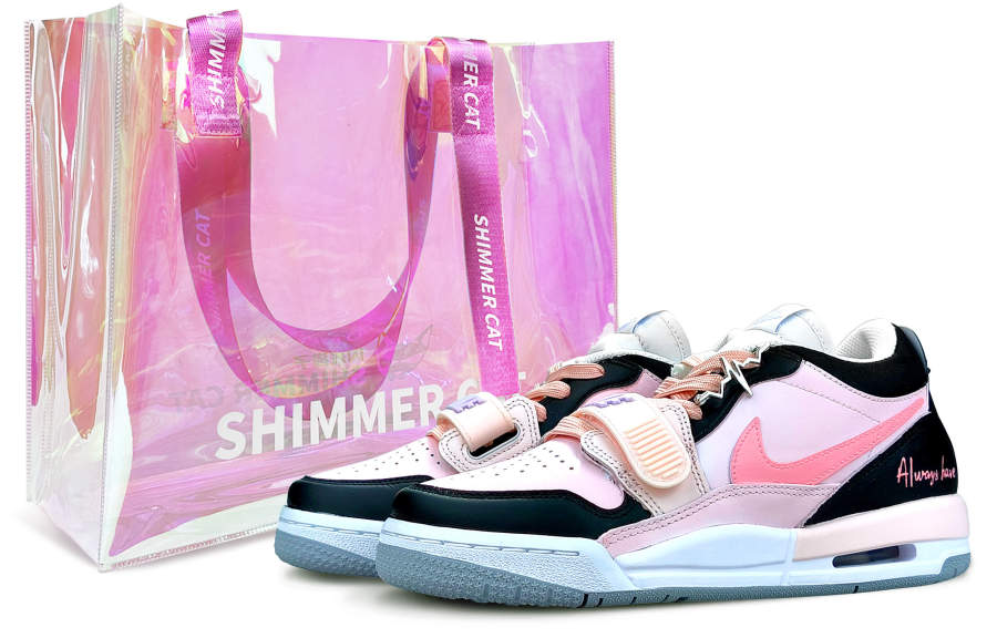 Jordan Jordan Legacy 312 Abrasion Resistant Low top Children's Basketball Shoes Pink Teenagers