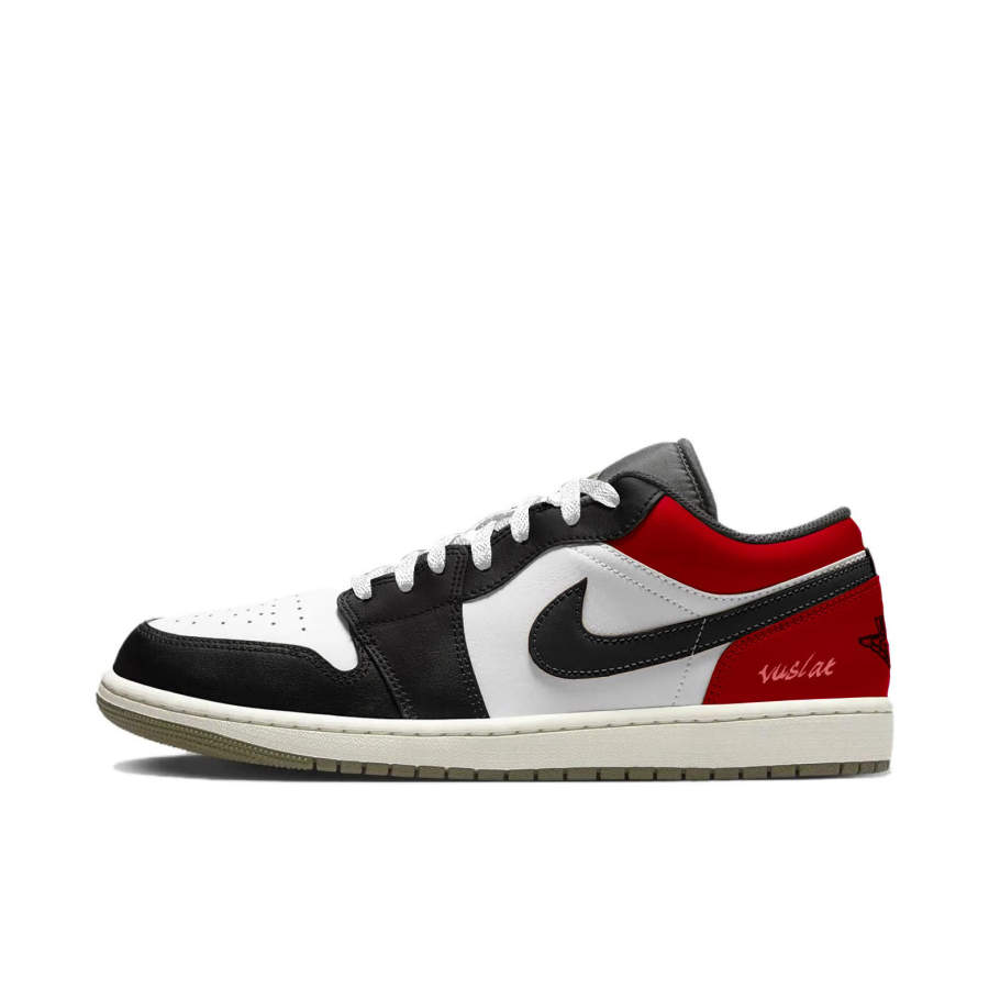 Jordan Jordan Air Jordan 1 Synthetic Leather Slip Resistant Anti Kick Abrasion Resistant Low top Children's Basketball Shoes