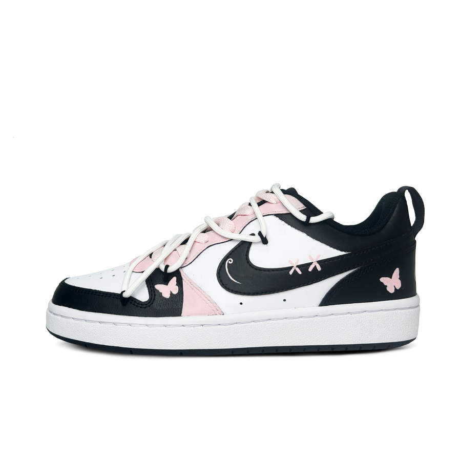 Nike Nike Court Borough Low Butterfly Girlish Low top Kids' Skateboarding Shoes Black Pink Unisex