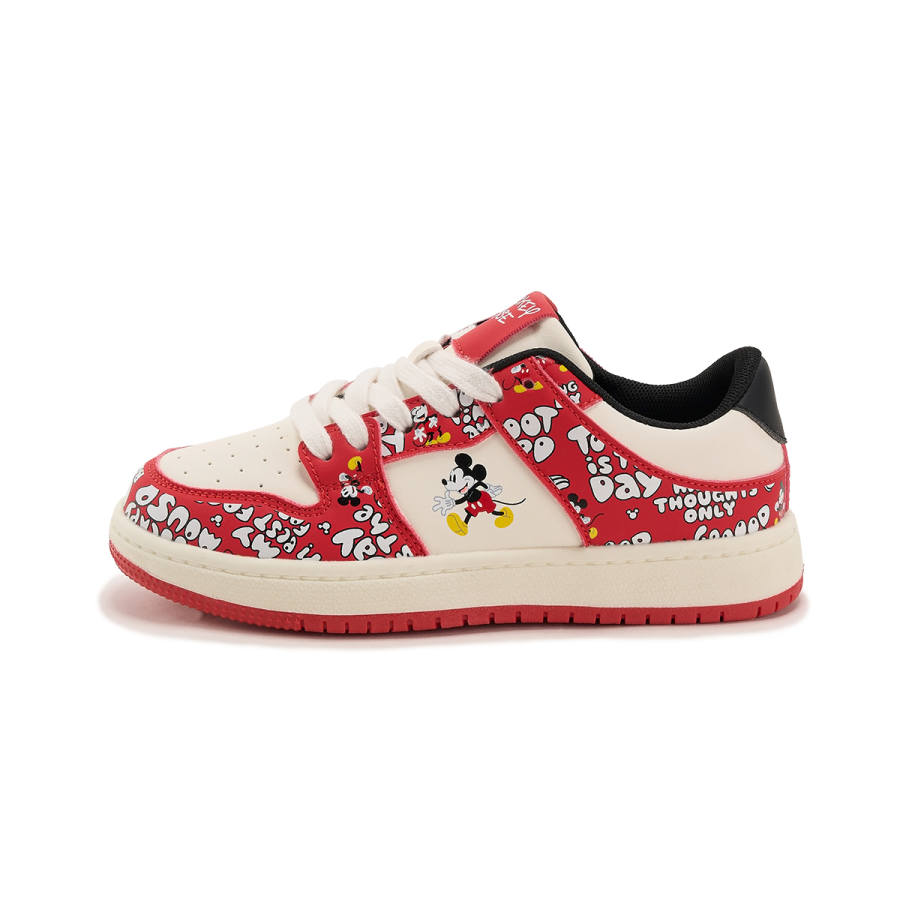 Disney Mickey Mouse Synthetic Leather Slip Resistant Anti Kick Abrasion Resistant Lightweight Cushioning Low top