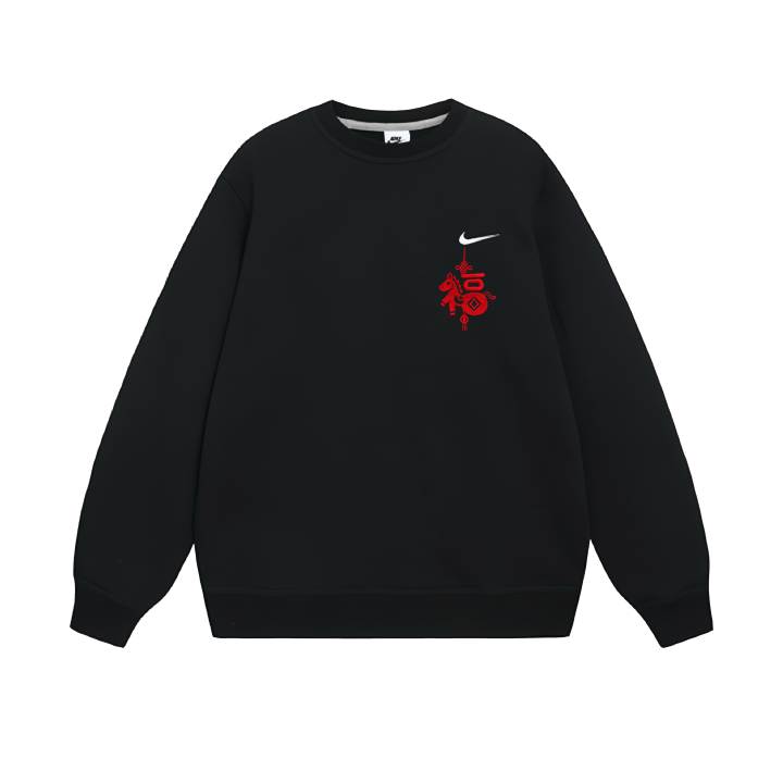 Nike Nike Club Sweatshirts Unisex Black Crew Neck Moderate Regular