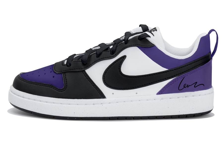 Nike Nike Court Borough Low top Kids' Skateboarding Shoes White Black Purple Teenagers