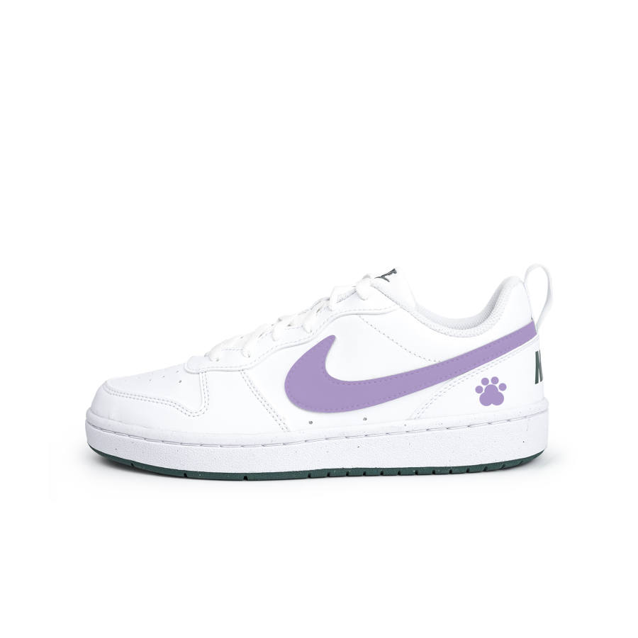 Nike Nike Court Borough LOW RECRAFT Slip Resistant Abrasion Resistant Low top Kids' Skateboarding Shoes Purple Teenagers