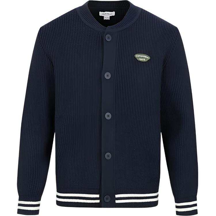 URBAN REVIVO Knitwear Men's Crew Neck Moderate Cardigan