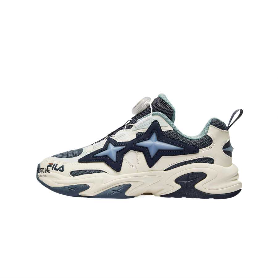 FILA KIDS BOA Abrasion Resistant Kids' Running Shoes Pure Gray Blue Milk White Kids'