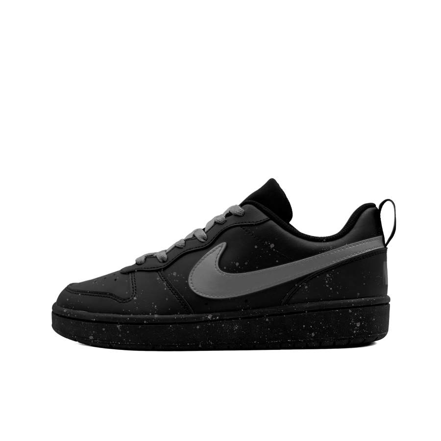 Nike Nike Court Borough Gray Ink Splatter Synthetic Leather Fashion Slip Resistant Abrasion Resistant