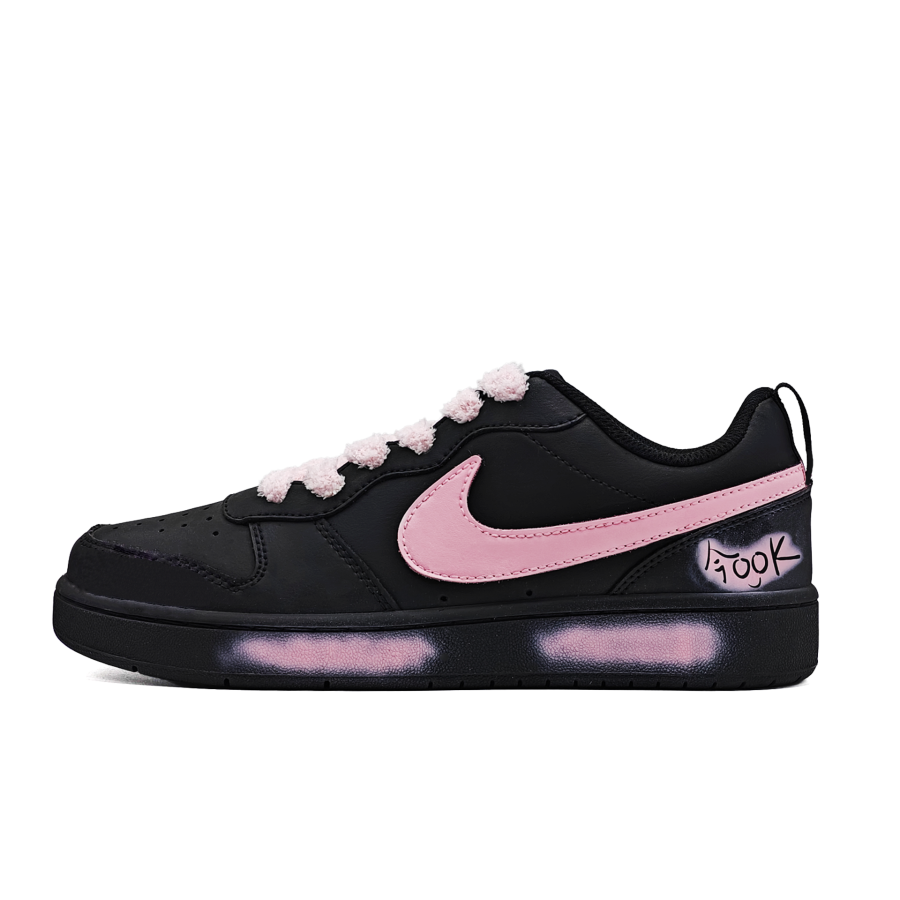 Nike Nike Court Borough OK Synthetic Leather Slip Resistant Lightweight Cushioning Low top Kids' Skateboarding Shoes