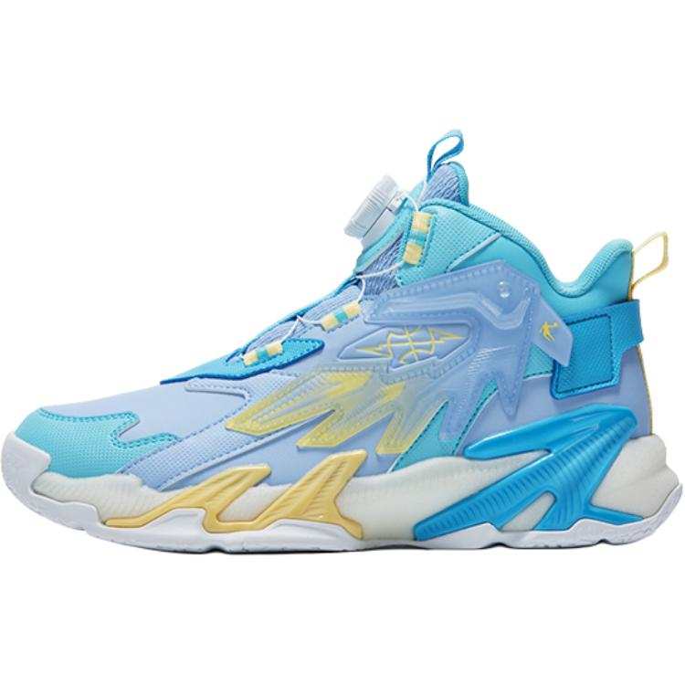 QIAODAN Mid top Basketball Shoes Blue Unisex