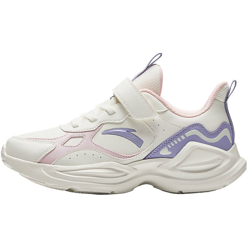 Antakids Textile, Synthetic Leather Low top Running Shoes White Pink Purple Teenagers