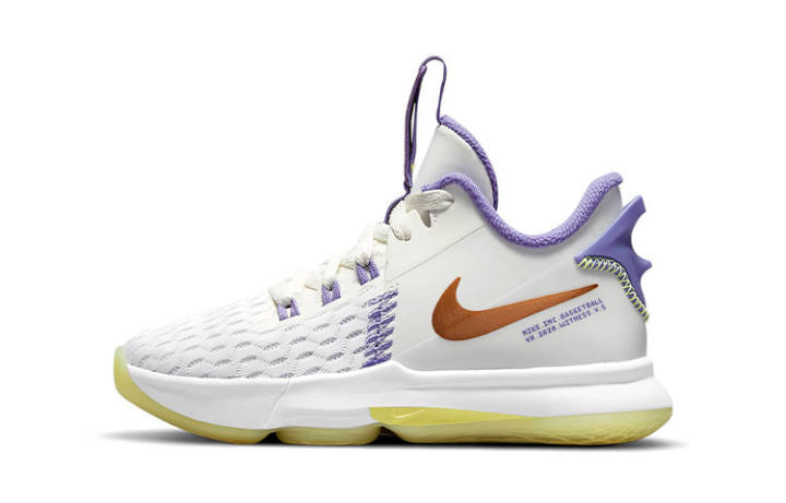 Nike Nike Mid top Children's Basketball Shoes White Purple Children Aged 3 7 Years Old