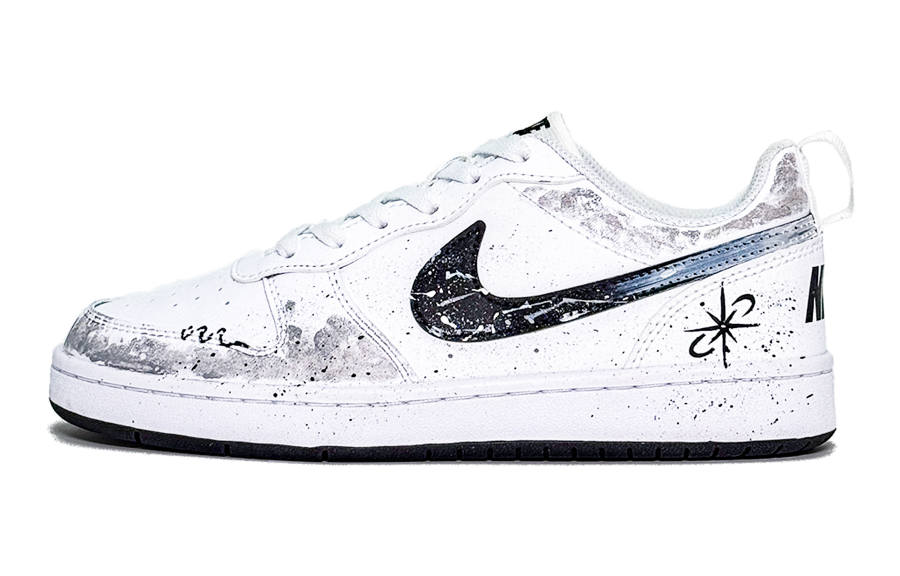 Nike Nike Court Borough Ink White Star Trail Synthetic Leather Abrasion Resistant Breathable Abrasion Resistant Breathable
