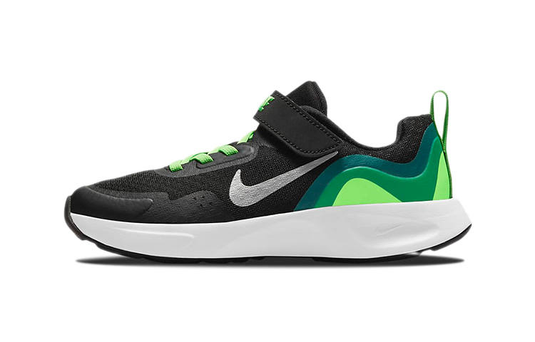 Nike Nike Wearallday Low top Kids' Running Shoes Black Green Children Aged 3 7 Years Old