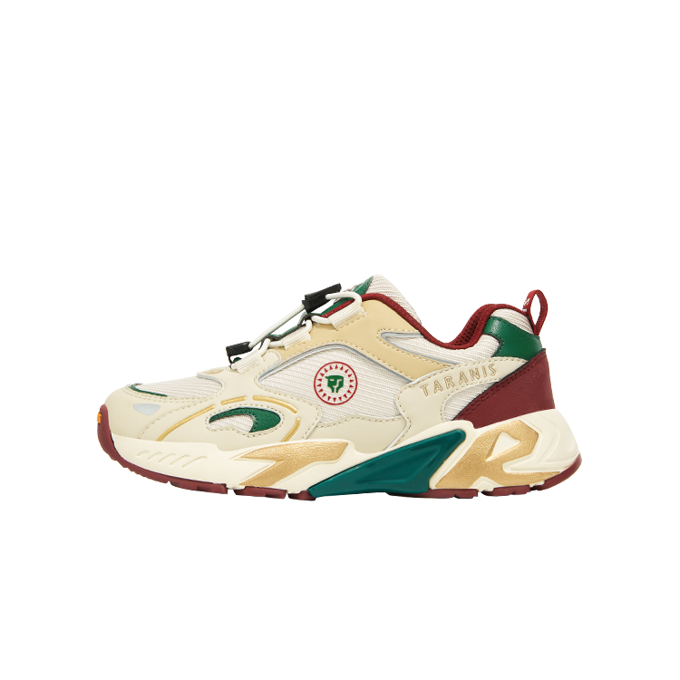 TARANIS Running Shoes Vanilla Ice Rice/Burgundy Red/Floating Light Gold Kids'