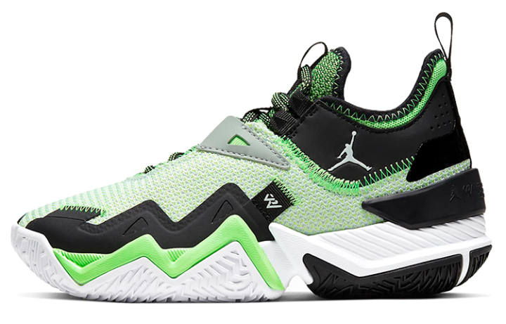 Jordan Jordan One Take 1 Synthetic Leather Mid top Basketball Shoes Black Green Unisex