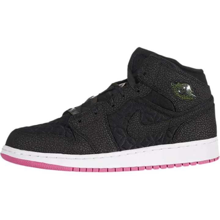 Jordan Jordan Air Jordan 1 Leather Mid top Basketball Shoes Black Unisex